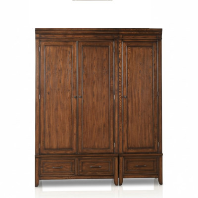 Armario 2x Armario de madera maciza marrón armarios dormitorio.