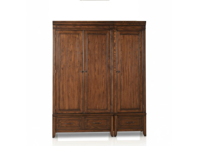 Armario 2x Armario de madera maciza marrón armarios dormitorio.