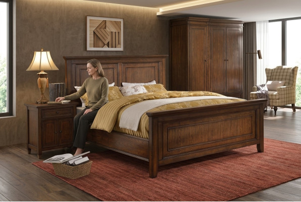 Muebles de dormitorio de diseñador, juego completo de 5 piezas cama mesita de noche armario nuevo
