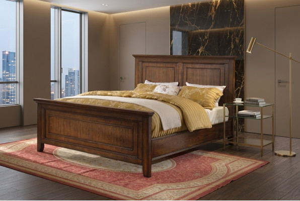 Dormitorio 3 piezas. Conjunto de mesitas de noche Set Diseño Cama de lujo Madera Cama doble nueva