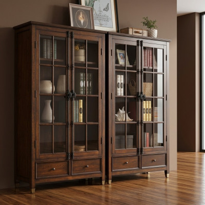 Vitrina Clásica Vitrina Armario de vitrina Vitrinas Gabinetes de madera Armario