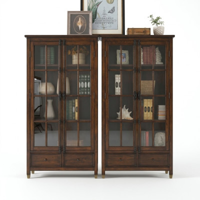 Vitrina Clásica Vitrina Armario de vitrina Vitrinas Gabinetes de madera Armario