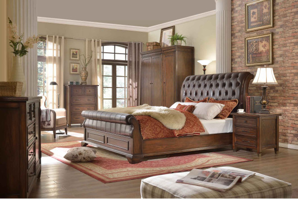 6 piezas conjunto de dormitorio (cama + 2 mesitas de noche + 2 armarios + cómoda)