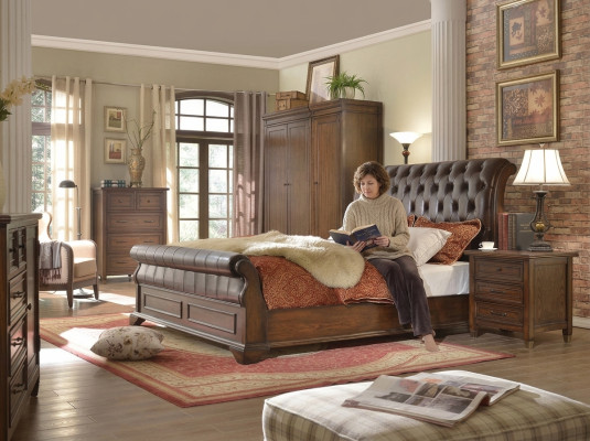 Chesterfield cama de cuero doble cama acolchada cama de diseñador 180 x 200 cm Barroco.