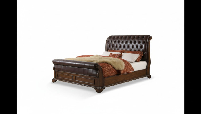 Chesterfield cama de cuero doble cama acolchada cama de diseñador 180 x 200 cm Barroco.