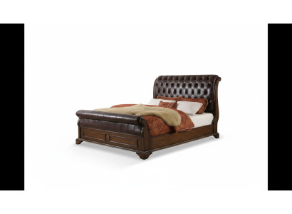 Chesterfield cama de cuero doble cama acolchada cama de diseñador 180 x 200 cm Barroco.