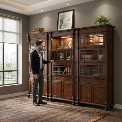 Conjunto de 3 vitrinas Vitrina Armario Vitrinas Sala de estar Muebles Armarios Diseñador