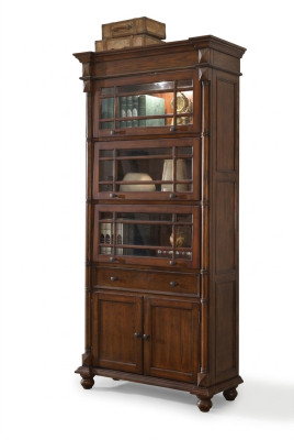 Clásico estante de libros biblioteca vitrina mueble de cristal.