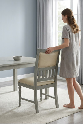 Diseño silla tapizada sillas respaldo comedor oficina asiento madera 1x silla silla de cuero