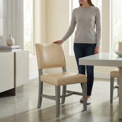 Silla Sillón 1x Sala de estar Comedor Silla de salón Silla tapizada Nuevo Asiento Cuero