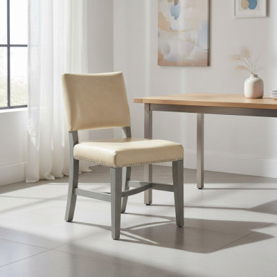 Silla Sillón 1x Sala de estar Comedor Silla de salón Silla tapizada Nuevo Asiento Cuero