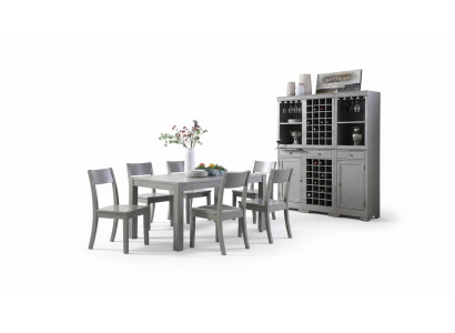 Muebles de diseñador de madera, mesa, silla, comedor 6 sillas 7 piezas. conjunto de muebles grupo
