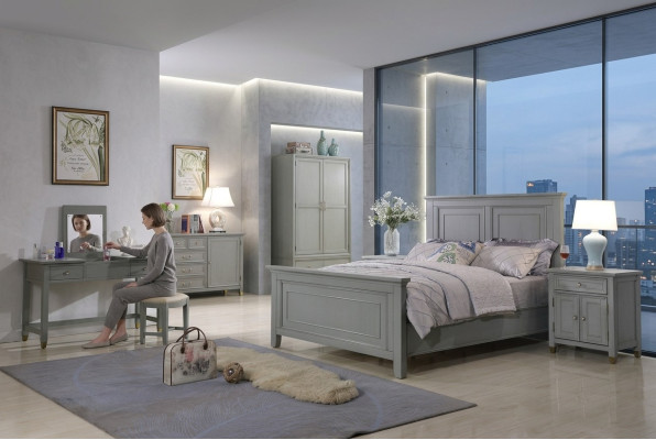 Cama Camas Dormitorio Doble Madera Nueva Diseño Casa de campo Lujo Hotel
