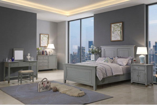 Cama Camas Dormitorio Doble Madera Nueva Diseño Casa de campo Lujo Hotel