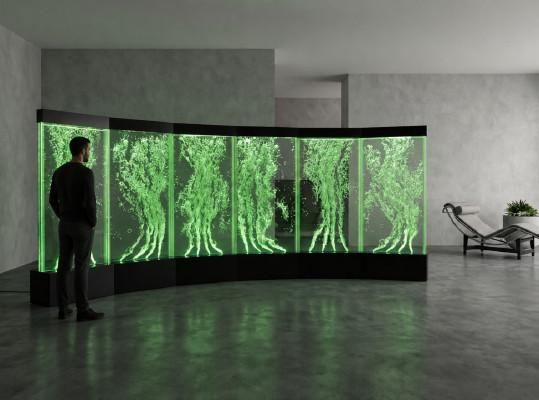 Panel de pared burbujas de agua LED paredes Diseñador decorativo de agua Iluminado