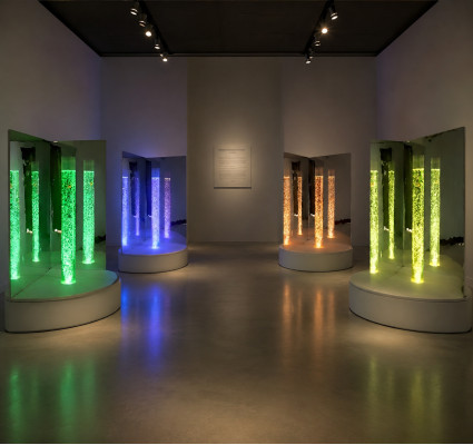 Columna de agua de 150 cm, decoración de sala de estar con juego de agua.