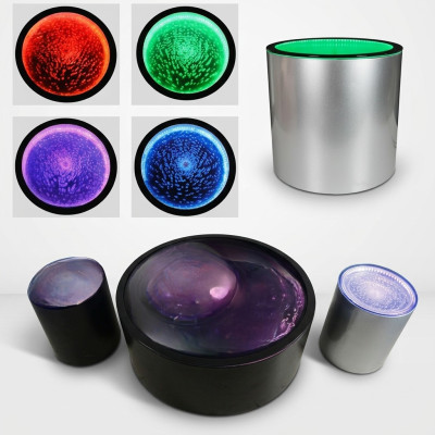 Mesa auxiliar LED redonda para agua, barra de pared, estante, muebles iluminados.
