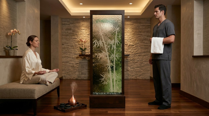 Muro de panel LED de cascada de agua burbujas pared Waterwall.