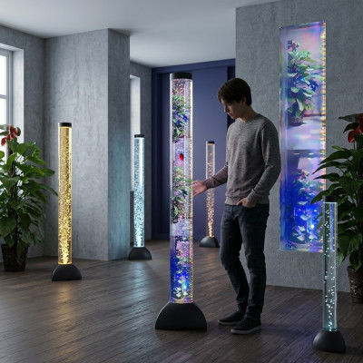 Columna de agua LED de 120 cm, lámpara clara para decoración de peces, lámpara de pie.