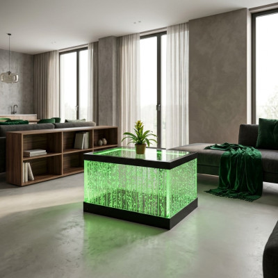 Mesa Mesa de centro Diseño Agua Columnas Columna Agua Sofá Mesas LED