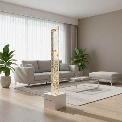 Columna de agua LED de 150 cm, decoración de pared de agua, lámpara de columna de agua.