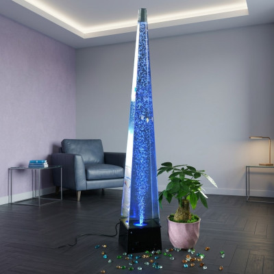 Columna de agua de 146 cm, pared de agua, columnas de pared separadoras iluminadas con LED