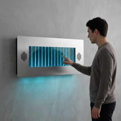 Panel de pared LED fuente de agua moderna, paredes de agua, burbujas de agua, pared decorativa.