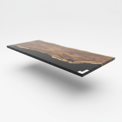 Resina epoxi Mesa de comedor de madera maciza real Muebles de madera maciza Mesa de resina en cascada