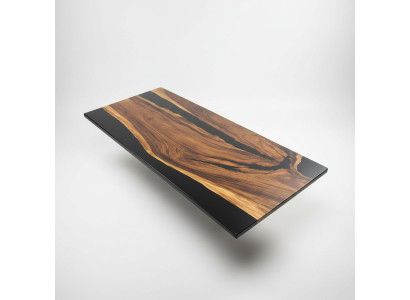 Mesa de comedor de diseño de lujo de resina epoxi River Table de madera maciza real.