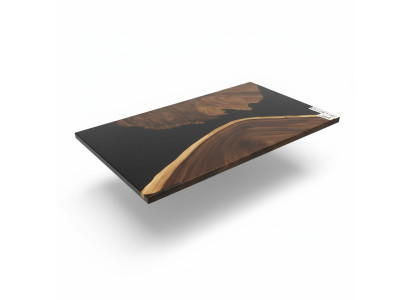 Mesa de río de lujo de resina epoxi, mesa de comedor maciza de 150x80 cm, real.