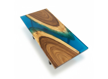 Muebles de lujo Mesa de comedor River Madera maciza Mesa de río Resina epoxi Mesas