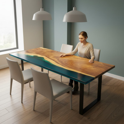 Mesa de comedor River Table Madera real Mesa de río 241x100 Mesas macizas