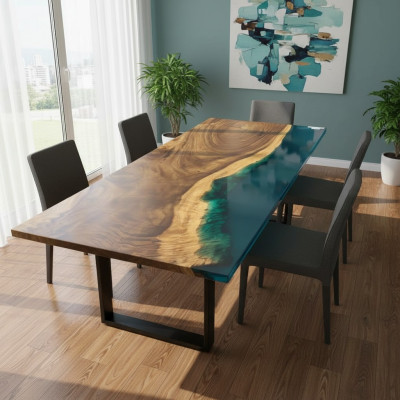 Mesa de comedor River Table Madera real Mesa de río 241x100 Mesas macizas