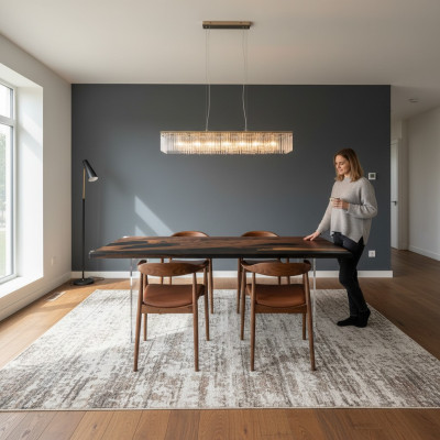 Mesa de comedor Black River Table Mesa de río de madera maciza 221x91cm Mesas