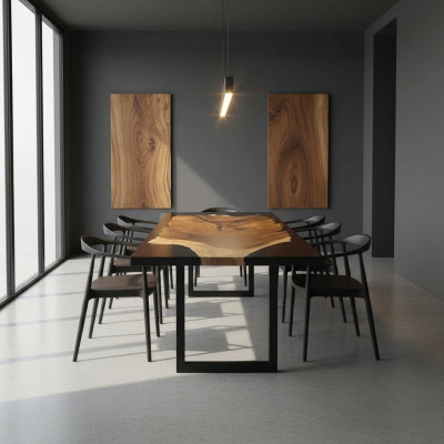 Resina epoxi Mesa de río Mesa maciza 160x81 Mesa de río Nueva