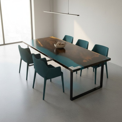 Mesa de centro River Table de madera real Mesa de río maciza Mesa de resina epoxi