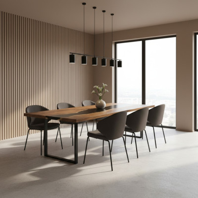 Mesa de comedor River Table sólida Mesa 201*81 Mesa de río Madera real Resina epoxi