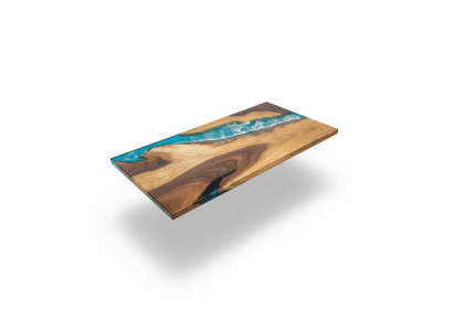 Mesa de comedor River Table de madera maciza 160x81 Mesa de río Mar Cascada de agua.