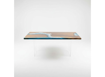 Mesas Mesa de comedor Diseño Mesa Moderna Mar Decoración de río Muebles 181x81 Epoxi