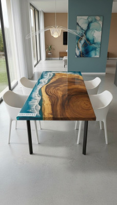 Mesa auxiliar Mesa de centro Muebles de resina epoxi Mesa de diseñador Mesa de resina epoxi