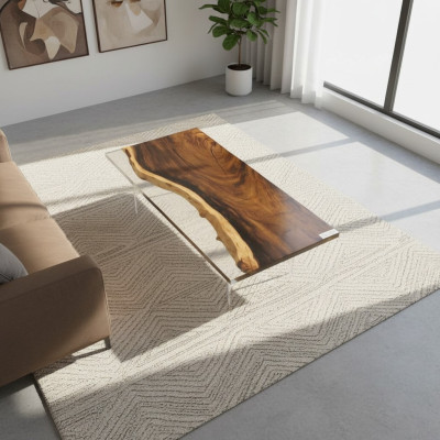 Epoxi de resina mesa de madera maciza mesa de decoración de resina epoxi de cascada