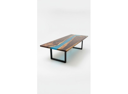 Mesas modernas Diseño de mesa de comedor Mesa de resina Mar Río Muebles 220x90