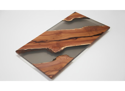 Mesa de comedor River Table madera real Mesa de río maciza Decoración de resina epoxi Tablas