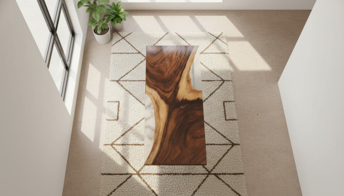 Mesa de comedor Mar Agua Río Madera real Mesa de río 180x80 Mesas resina epoxi Nueva