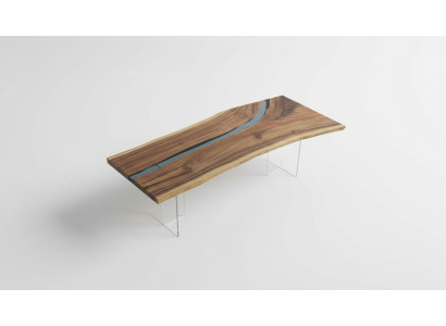 Mesa de centro de resina epoxi de mesa de río sólida 240x100.