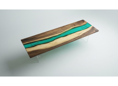 Epoxidharz Mesa de comedor River Table Madera real Maciza Mesas 220x90
