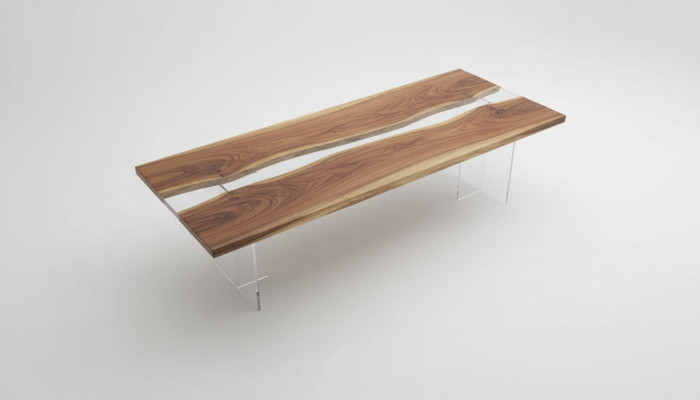 Mesa de comedor River Table Maciza Tablas 220x80 Mesa de río Mar Cascada de agua