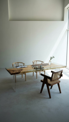 Mesa de diseño de lujo epoxi resina mesa de comedor 200x80 muebles de madera maciza