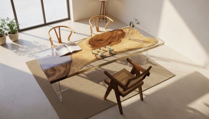 Mesa de resina epoxi River Table sólida 200x90 Tabla de río nueva