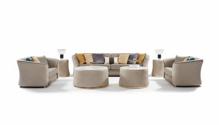 Sofá de 4 plazas, sofá de cuero, sofá, conjunto de salón, diseño.